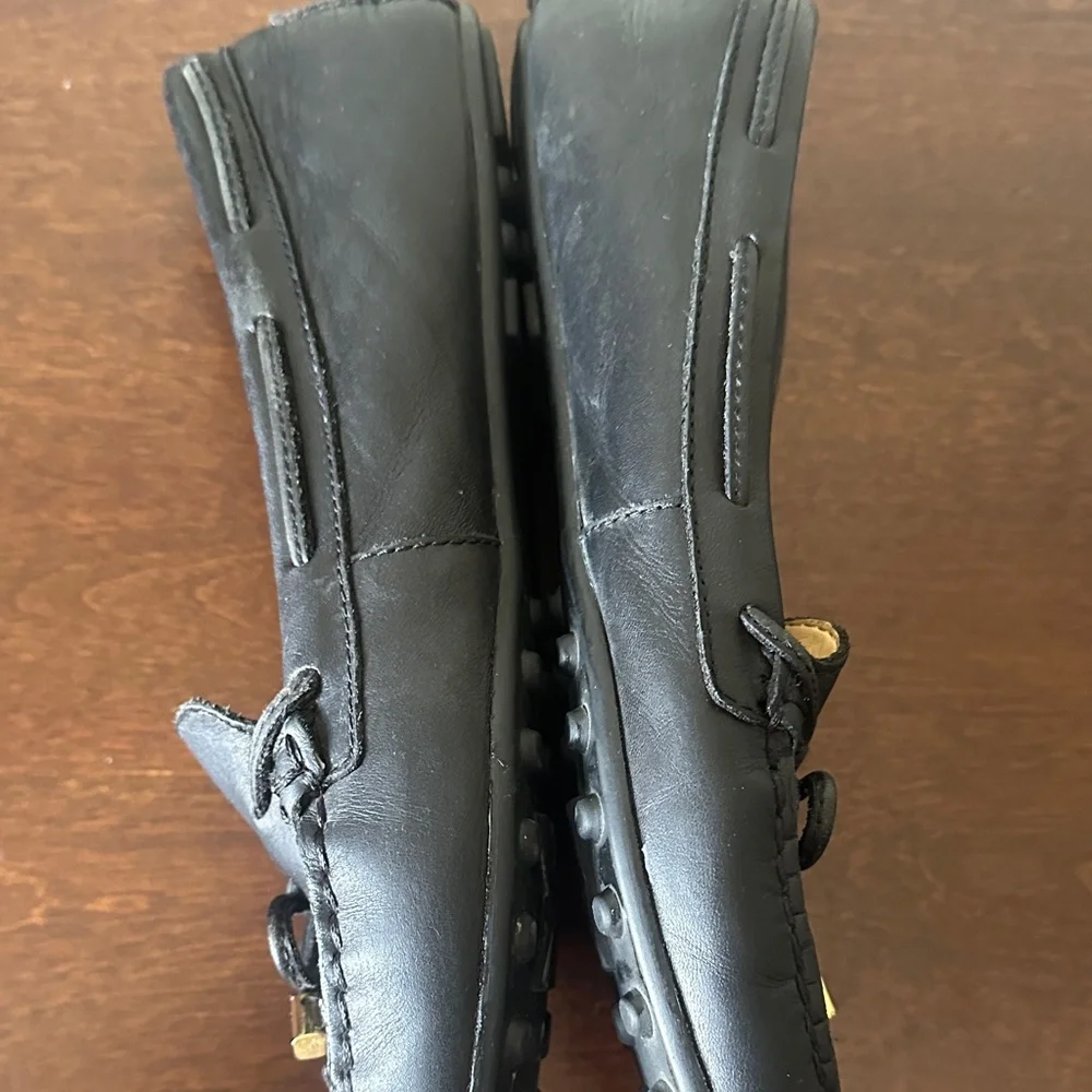 Michael Kors Black Leather Bow Driver Flats US7.5M - Picture 9 of 10